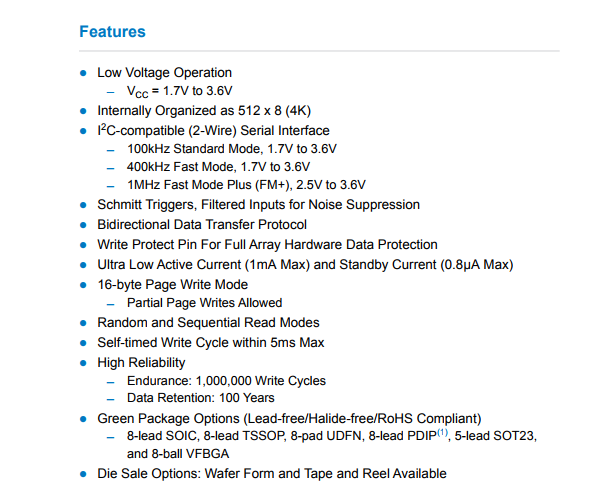 AT24C04D-XHM-TIC High Speed Low Power Eeprom Microcontroller 4K I2C ...